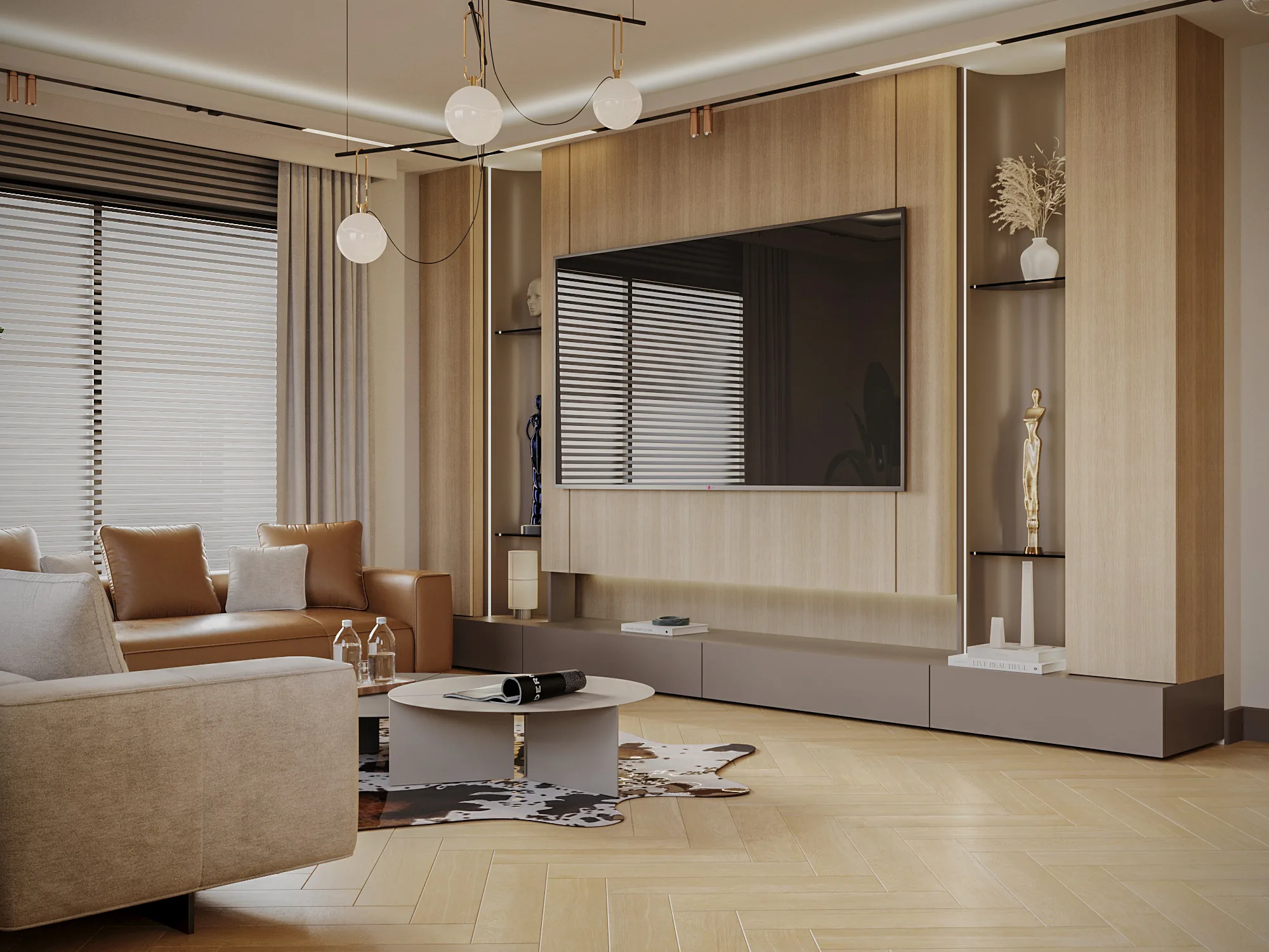 Pawlus Mimarlık modern daire iç mimarlığı salon tasarımı